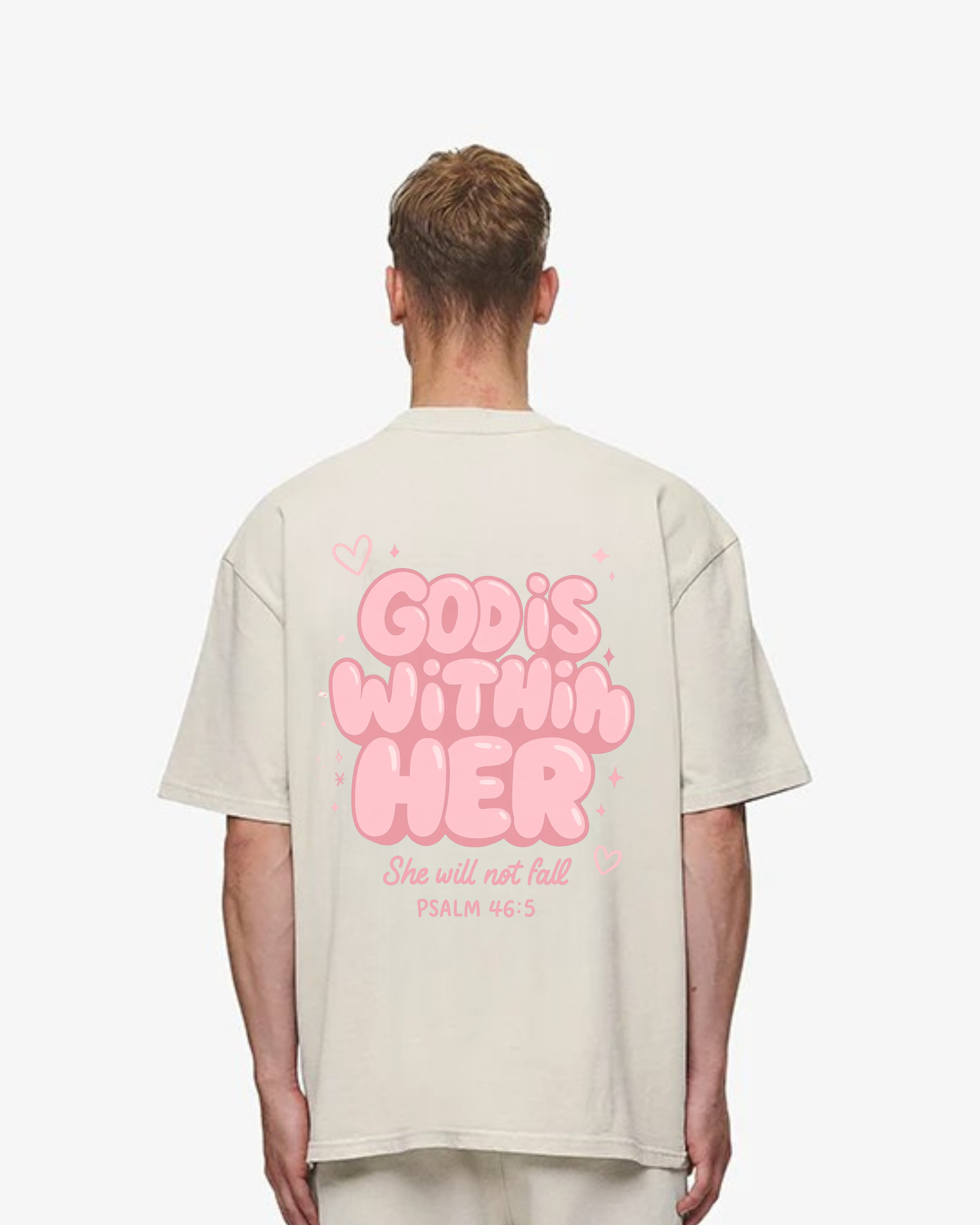 God is within Her Oversized Shirt