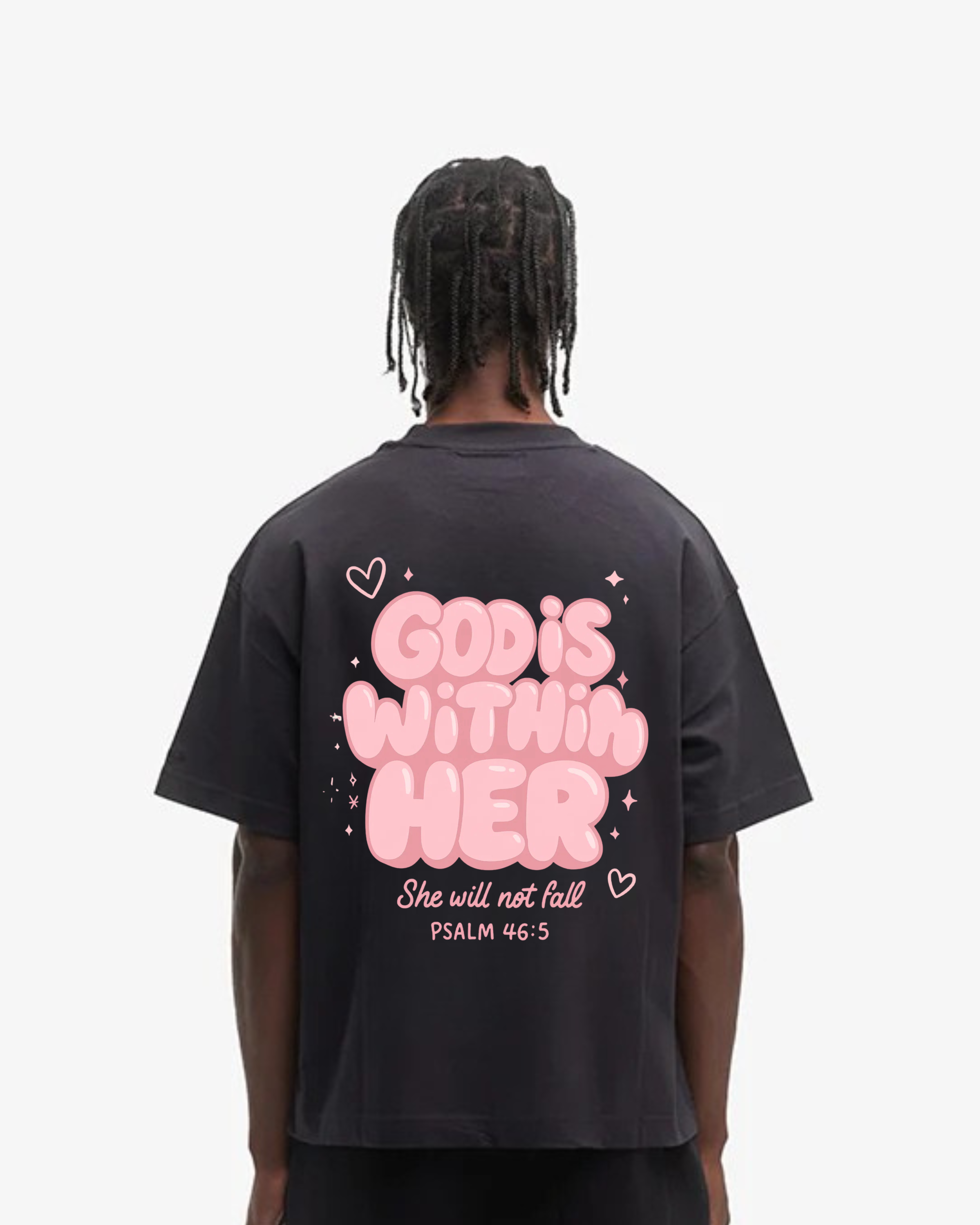 God is within Her Oversized Shirt